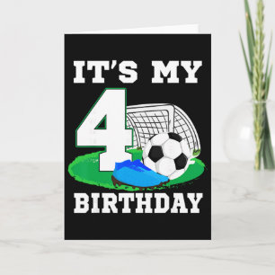 Tarjeta Es mi cumpleaños de 4 años partido de fútbol 4º cu