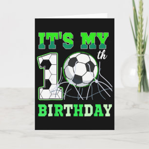 Tarjeta Es mi cumpleaños de fútbol número 10 Diez años de