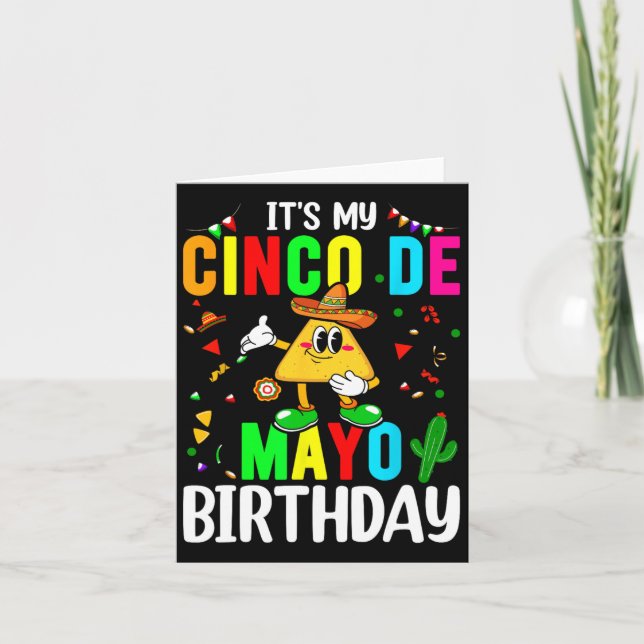 Tarjeta Es mi cumpleaños del Cinco De Mayo Divertido Cinco (Anverso)