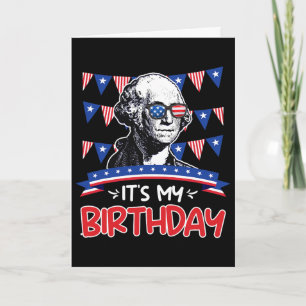 Tarjeta Es Mi Cumpleaños Día de la Independencia George Wa