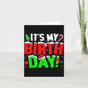 Tarjeta Es mi cumpleaños divertido pijama de Navidad cumpl