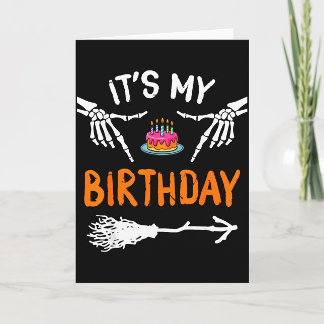 Tarjeta Es Mi Cumpleaños Esqueleto Feliz Cumpleaños de Hal (Anverso)
