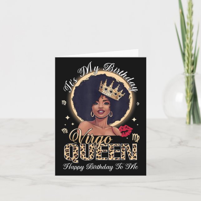 Tarjeta Es mi cumpleaños feliz para mí Virgo Queen (Anverso)