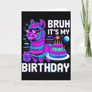 Tarjeta Es Mi Cumpleaños Llama Nata Chico Chica Familia Pa