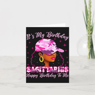 Tarjeta Es Mi Cumpleaños Mujer Negra Sagitario Nk Camo