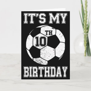 Tarjeta Es Mi Cumpleaños Número 10 Diseño De Fútbol Para N