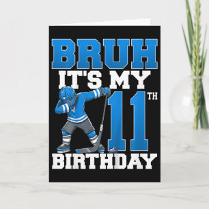 Tarjeta Es mi cumpleaños número 11 de hockey sobre hielo 1
