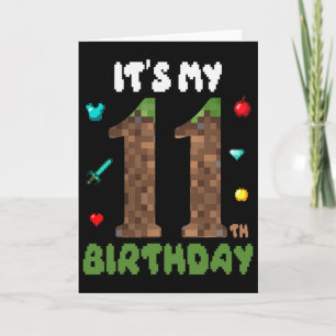 Tarjeta Es mi cumpleaños número 11 Divertido Videojugador