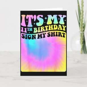 Tarjeta Es Mi Cumpleaños Número 11 Firma Mi Camiseta Cute