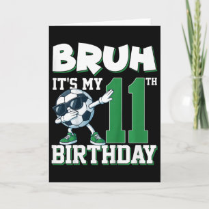 Tarjeta Es mi cumpleaños número 11 Niño Fútbol Fútbol 11 