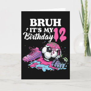 Tarjeta Es mi cumpleaños número 12 Cumpleaños de fútbol Cu