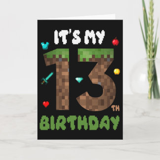 Tarjeta Es mi cumpleaños número 13 Divertido videojugador