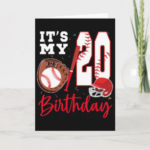 Tarjeta Es mi cumpleaños número 20, jugador de béisbol de