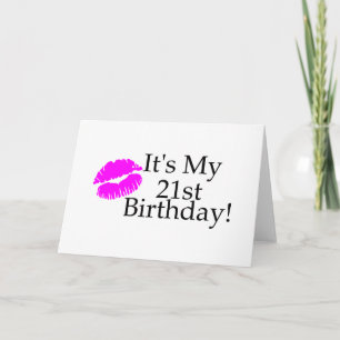 Tarjeta Es mi cumpleaños número 21 (Beso)