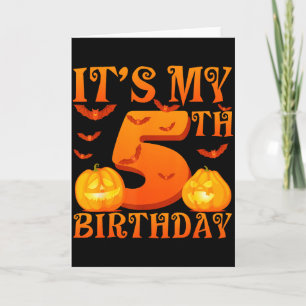 Tarjeta Es mi cumpleaños número 5 Calabazas 5 años viejo H