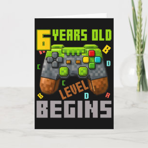 Tarjeta Es mi cumpleaños número 6 Pixel Gaming Controller 
