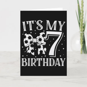 Tarjeta Es mi cumpleaños número 7 de fútbol chica fiesta d