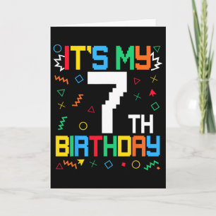 Tarjeta Es mi cumpleaños número 7 de videojuegos para niño