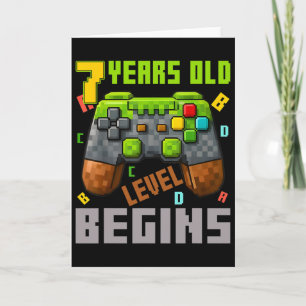 Tarjeta Es mi cumpleaños número 7 Pixel Gaming Controller 