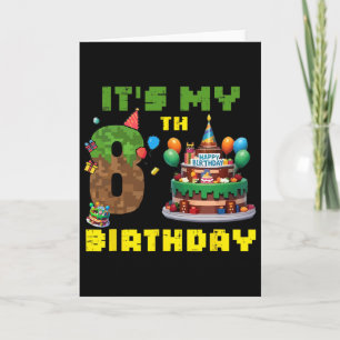 Tarjeta Es mi cumpleaños número 8 Niño Fiesta de cumpleaño