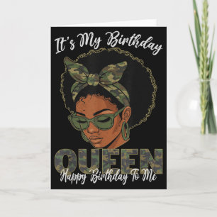 Tarjeta Es Mi Cumpleaños Reina Chicas Negras Cumpleaños Af