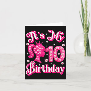 Tarjeta Es mi décimo cumpleaños Chica Doll de 10 años Bday