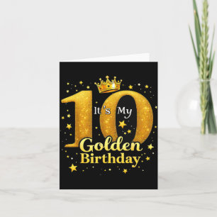 Tarjeta Es mi décimo cumpleaños dorado Cumpleaños de 10 añ