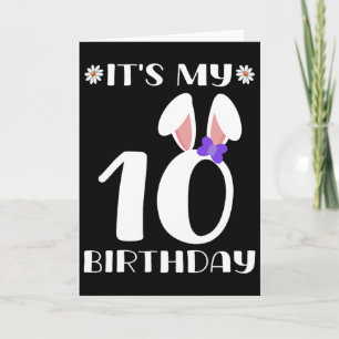Tarjeta Es mi décimo cumpleaños Feliz día de Pascua 10 año
