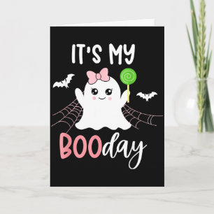 Tarjeta Es Mi Día de Boo Lindo Cumpleaños de Halloween Fan