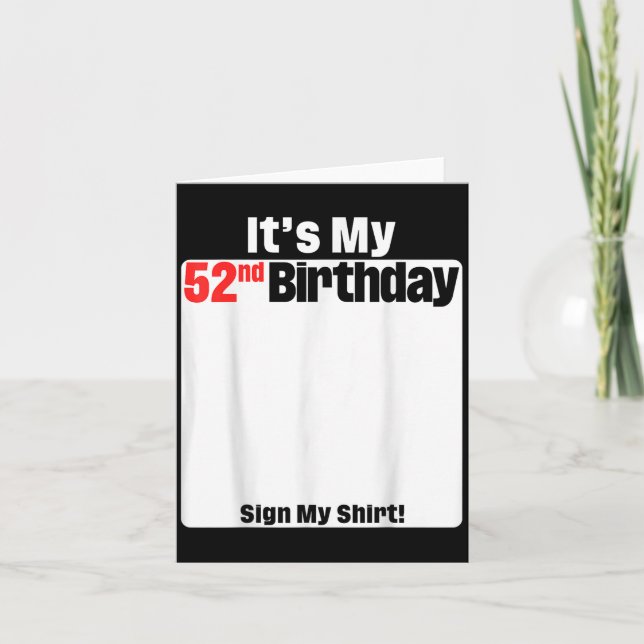 Tarjeta Es Mi Fiesta de Cumpleaños 52 Años S (Anverso)