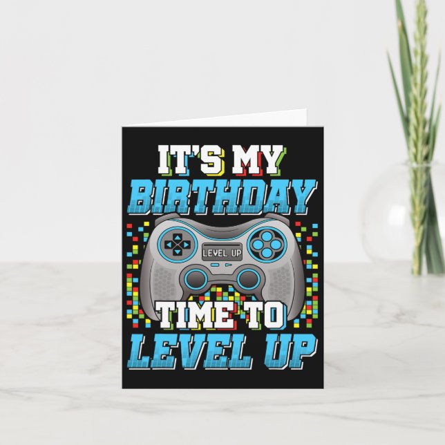 Tarjeta Es mi hora de cumpleaños para nivelar el nacimient (Anverso)