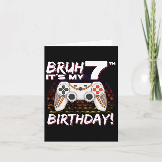 Tarjeta Es mi juego de video de séptimo cumpleaños Gamin (Anverso)