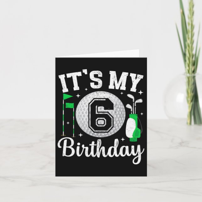 Tarjeta Es mi jugador de golf de 6º cumpleaños B (Anverso)