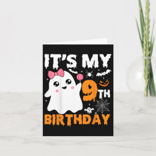 Tarjeta Es mi noveno cumpleaños Hal de Calabaza Fantasma d