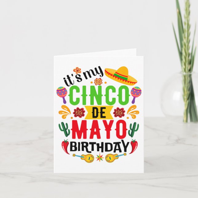Tarjeta Es mi primer cumpleaños de mayo gracioso cinco de  (Anverso)