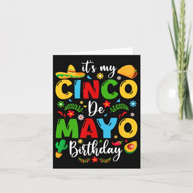 Tarjeta Es mi primer cumpleaños de mayo gracioso cinco de  (Anverso)