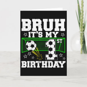 Tarjeta Es mi primer cumpleaños niño fútbol 1 año de edad 
