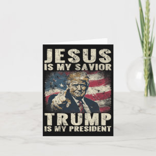 Tarjeta ¿Es mi salvador Trump mi presidente estadounidense