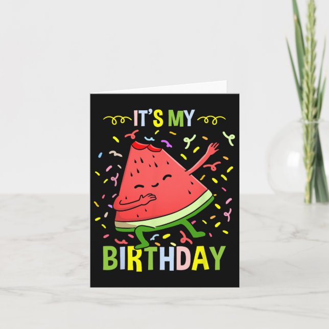 Tarjeta Es mi sandía de cumpleaños (Anverso)