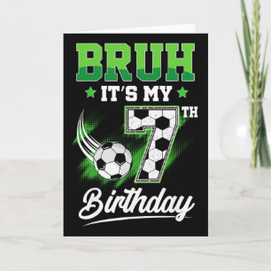 Tarjeta Es mi séptimo cumpleaños chico fanático del deport