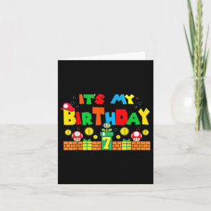Tarjeta Es Mi Séptimo Juego De Cumpleaños Jugar A Papá Y A