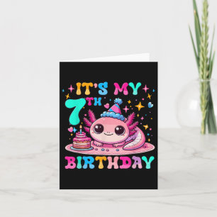 Tarjeta Es mi sétimo cumpleaños Axolotl Fiesta de 7 años A
