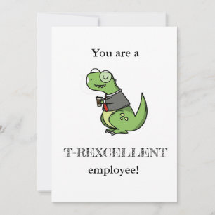 Tarjeta es muy divertido apreciar a los empleados dino