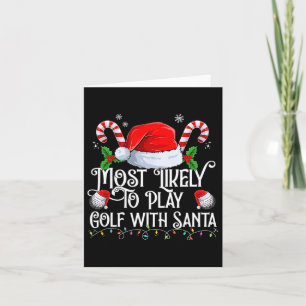 Tarjeta Es Muy Probable Jugar Golf Con Santa Navidad