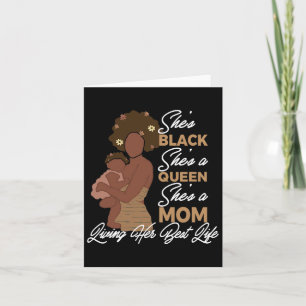 Tarjeta Es negra, es una reina, es una mamá.