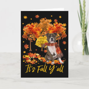 Tarjeta Es Otoño Todos Staffordshire Bull Terrier Perro Tr