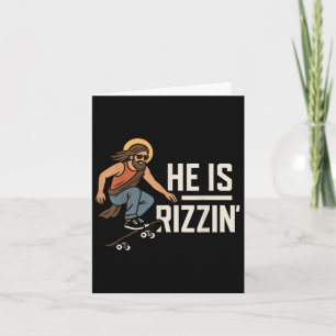 Tarjeta Es Rizzin Meme Skater Jesus, Funny Christian Sk