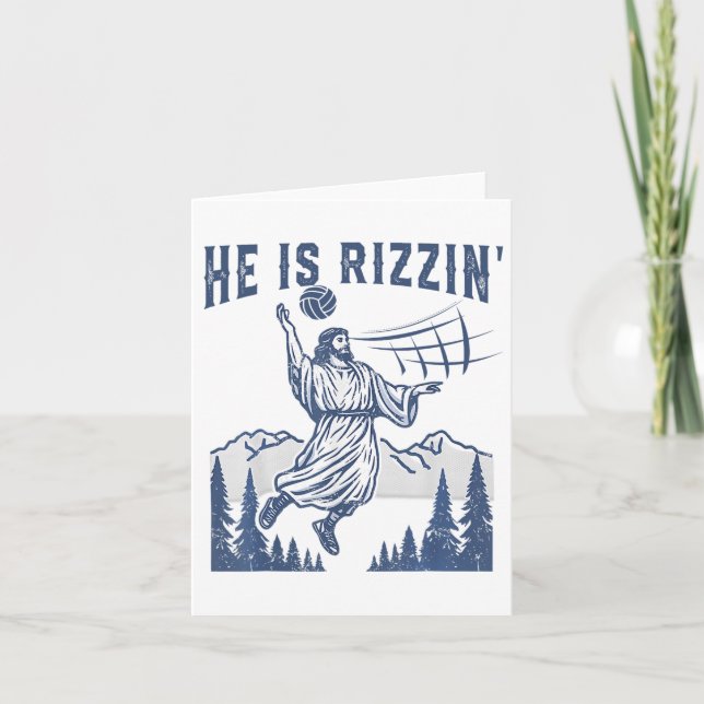 Tarjeta Es Rizzin Voleibol Jesús Feliz Pascua Graciosa C (Anverso)