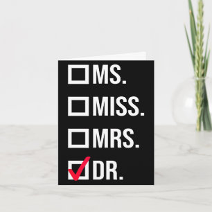 Tarjeta Es señorita sra dra doctor graduación aprecio