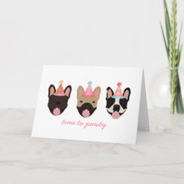 Tarjeta Es Tiempo De Padres Gorras Fiestas De Bulldog Fran